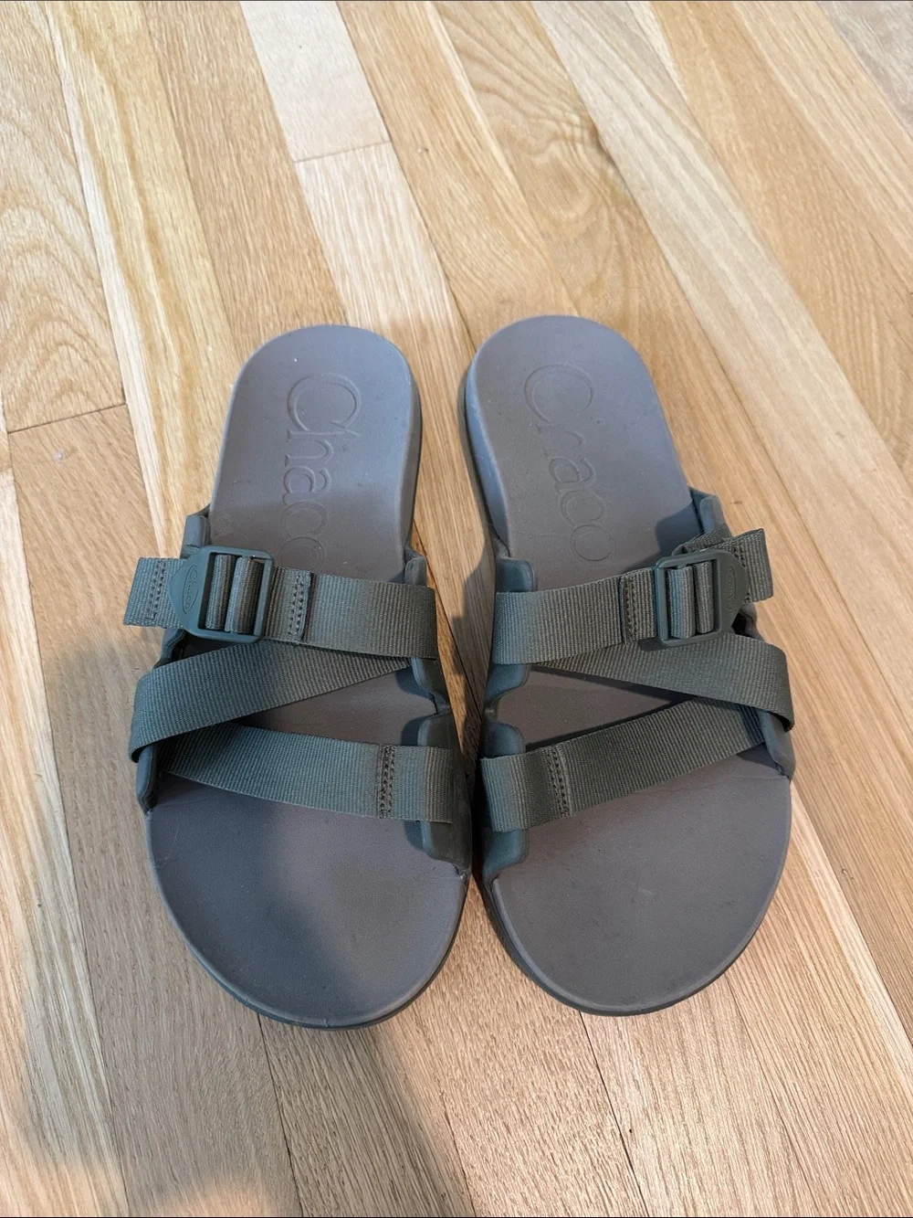 Chaco Olive Green Slide Sandals
